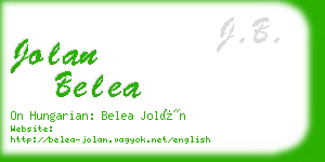 jolan belea business card